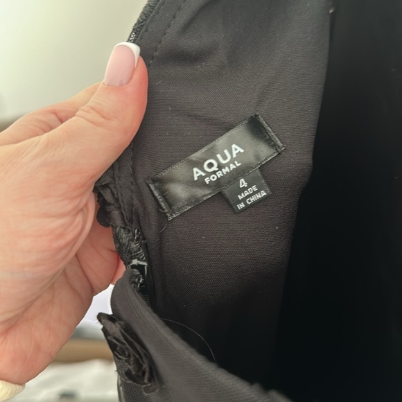 Elegant Aqua Formal Black Dress Size 4 (S) - Picture 4 of 4